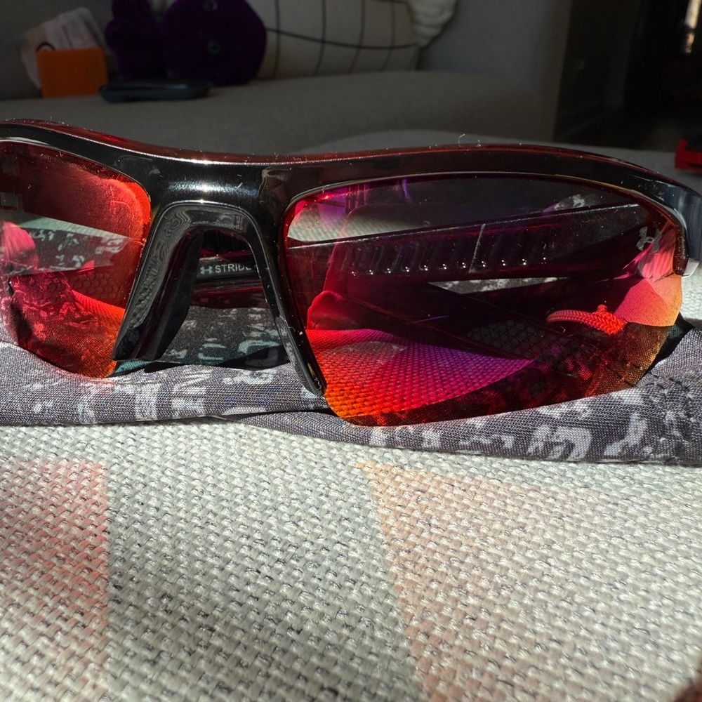 Under Armour Black Frame with Red Lenses Sunglasses